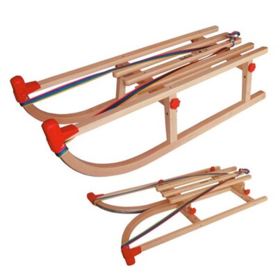 Schlitten Einklappbar Yaro90 Länge 92cm Holzschlitten Rodel Davoser Art bis90kg