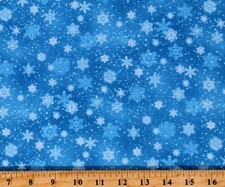Cotton Snowflakes Winter Blizzard Snow Cotton Fabric Print by the Yard D405.44