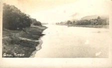 Con. River Mystery Location RPPC  Velox 1910 Real Photo Postcard