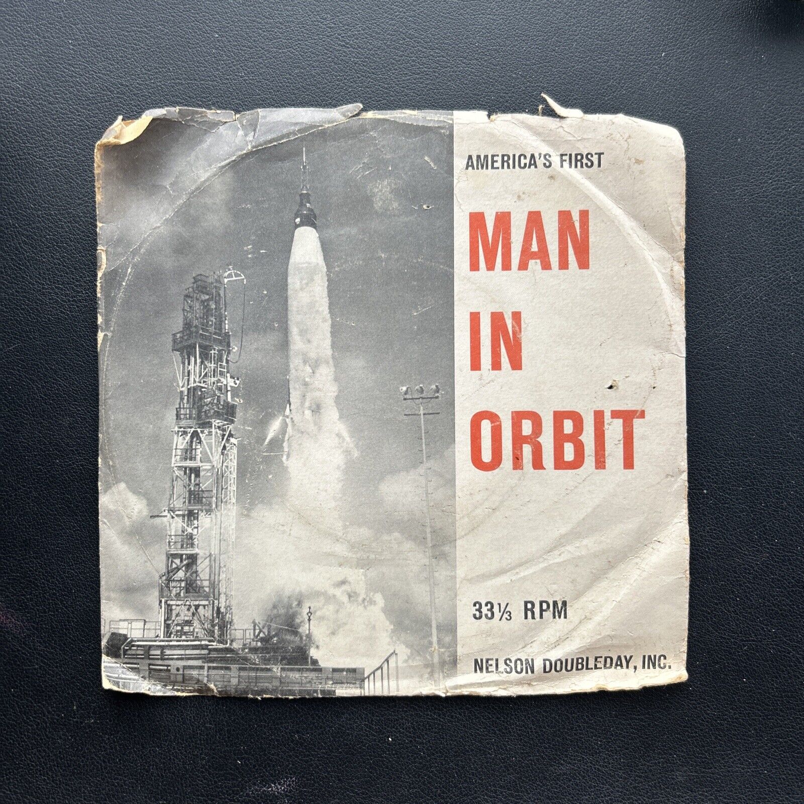 1962 MAN IN ORBIT, JOHN GLENN 331/3 RPM RECORD RECORDING.
