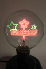 Vintage AEROLUX Style New Year's PARTY Light Bulb Lamp Red & Green - WORKS !