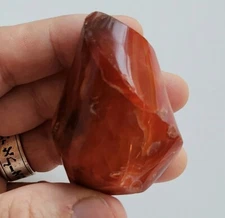 Gorgeous Carnelian Agate Crystal Free Form Carved Flame - 91g