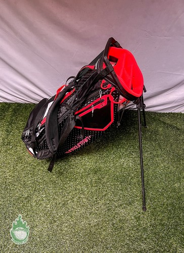 Pre-Owned Sun Mountain SE Golf Stand Bag 4-Way 6 Pockets Neon Pink/Black - Picture 8 of 9