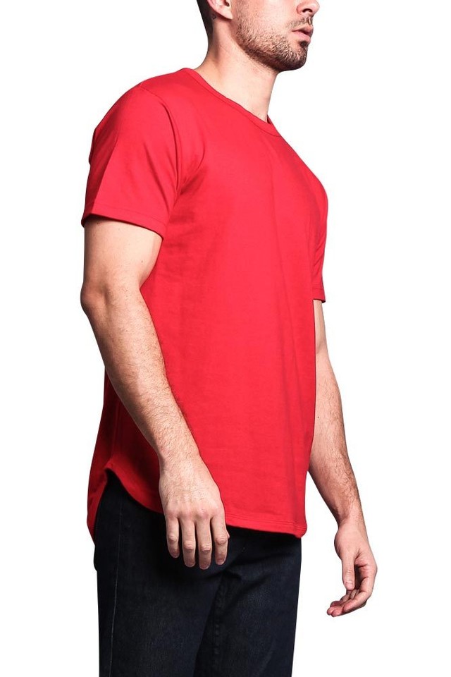 Victorious Men's Longline T-Shirt | Curved Hem Hipster Tee | Olive Camo | Size Large - View #5