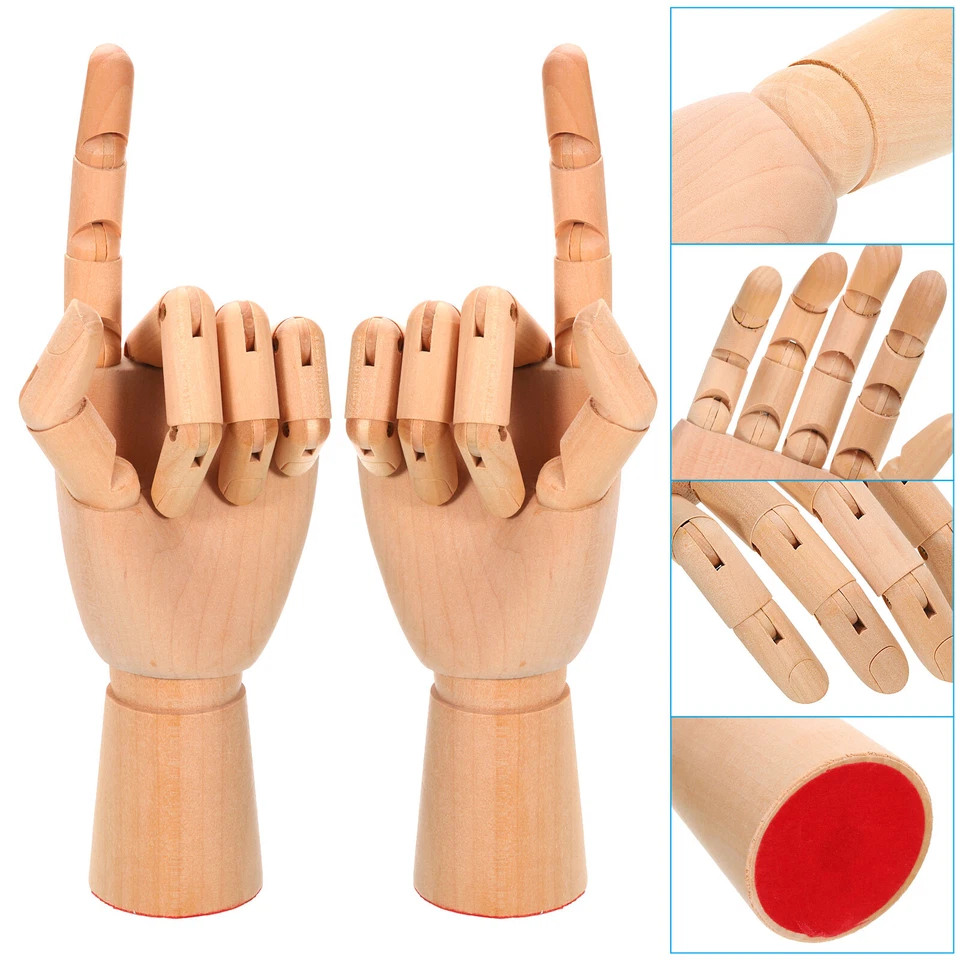 10" Holzhandmodell, Künstler-Mannequin rechte und linke Handmodell - Bild 3 von 4