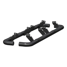 Aries 3in Round Semi Gloss Black Nerf Bars Steps for H2 w/ Factory Rocker Bars