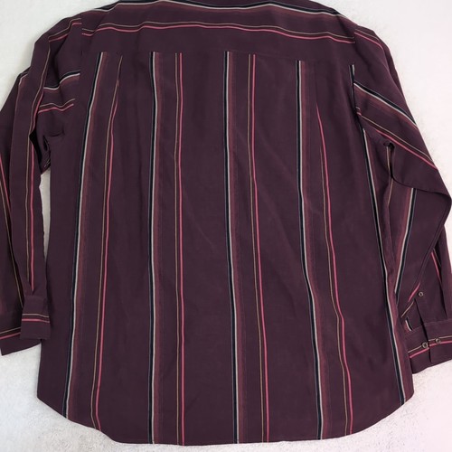 Tommy Bahama Hemd Herren XL Burgunderrot Knopfleiste Langarm Seide Wollmischung - Bild 8 von 8