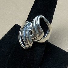 Vintage Designer ND Sterling Silver Swirl Ring Size 7
