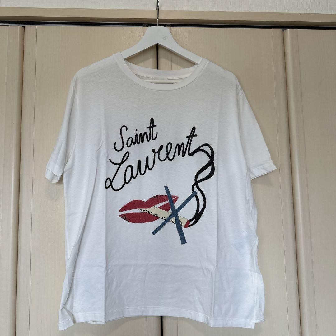 T shirt Yves Saint Laurent senza fumo bianca taglia S