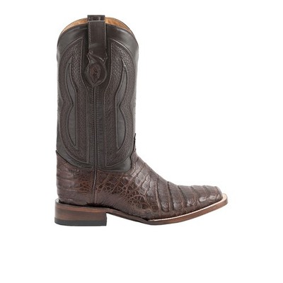 Ferrini Dakota Caiman Belly Embroidered Square Toe Pull On Cowboy  Mens Brown Dr