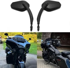 8mm Motorcycle Rear View Mirrors For Harley Touring Street Glide Electra Glide