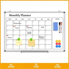 Monthly Calendar Whiteboard Wall Planner 40x60cm Dry Erase