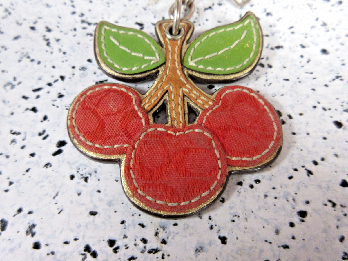 Coach Vintage Signature Cherry RARE Bag Charm Key Chain Keychain