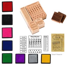 HRJZF Wooden Rubber Stamp and Ink Pad Set, Standard Craft Size, Other 