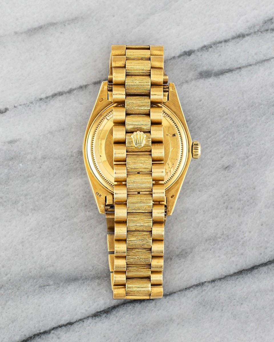 Vintage Rolex Day Date Ref 18078 1980s Lemon Diamond Dial 36mm 18K