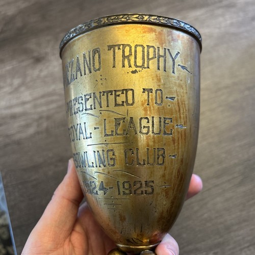 Vintage Wallace Bros Large Bowling Trophy 1925 Marzano - Picture 7 of 17