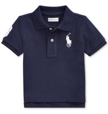 Polo Ralph Lauren Baby Boys Cotton Mesh Pony Logo Polo Shirt 12 Months Navy 