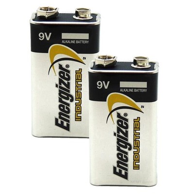 2 x Energizer Industrial 9V Block 4LR61 Blockbatterie lose für Rauchmelder