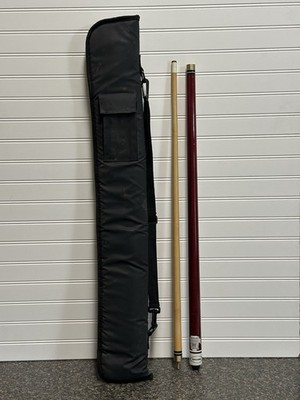 Vintage Spalding Pool Billiards Cue Stick 19 oz, 57 Inch, 2 Piece W/ Carry Case
