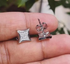 2Ct Round Cut Lab Created Diamond Cluster Stud Earrings 14K White Gold Plated