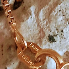 Vintage 14k Sold Gold Anklet 9" Stamped And Signed Spring Ring Clasp~1.2gr 