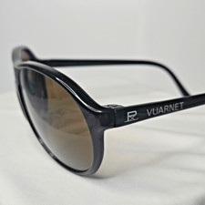 Occhiali da sole aviatore Vuarnet Pouilloux 085 neri lenti minerali marroni Francia vintage