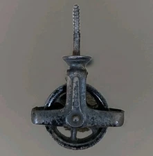 Vtg Pulley Bracket Cast Iron Oil Lamp Ceiling Mounting Bracket 