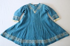Antique 1860s Child's Dress Dark Blue w/ Soutache Trim Civil War Clothing