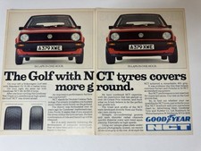 Original Vintage 1984 MK2 VW Golf Goodyear Magazine Advert Poster Garage Retro a