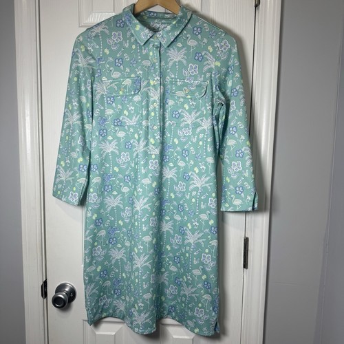 Vineyard Vines Performance Printed Sankaty Margo Dress Andros Blue Women's Small