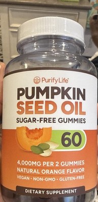 Purify Life Pumpkin Seed Oil Sugar-Free Gummies Vegan 4000mg 60