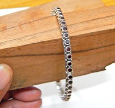 925 Sterling Silver Natural Garnet Bangle size 2-6 Gemstone Jewelry handmade