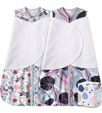 2 Pack Newborn Sleep Sack Baby Swaddle 3-Way Adjustable Wearable Blanket 3-6M