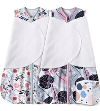 2 Pack Newborn Sleep Sack Baby Swaddle 3-Way Adjustable Wearable Blanket 3-6M