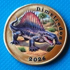 Adonara Island 7 dollars 2026 UNC Dimetrodon Dinosaur 32mm Colorized Coin