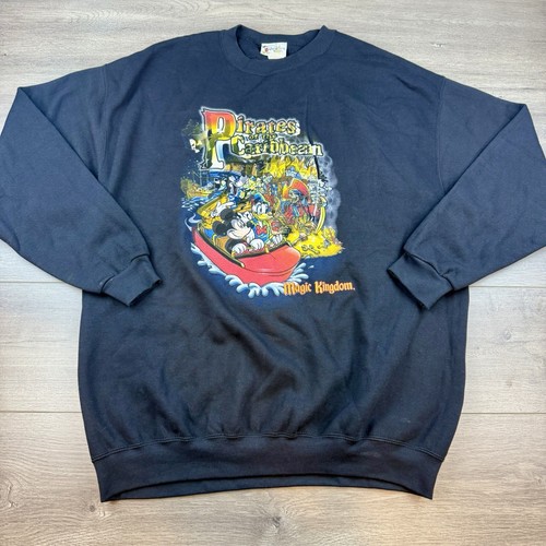 Vtg 90s Retro Walt Disney World Pirates Of The Caribbean Magic Kingdom Crew Neck