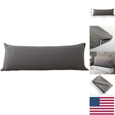 Stylish Charcoal Grey Body Pillow Cover 21"x54" - Machine Washable Microfiber