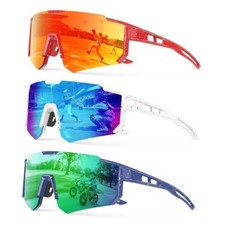 Youth Baseball Sunglasses for Kids - Polarized (3 Pack)red&green&ice Blue