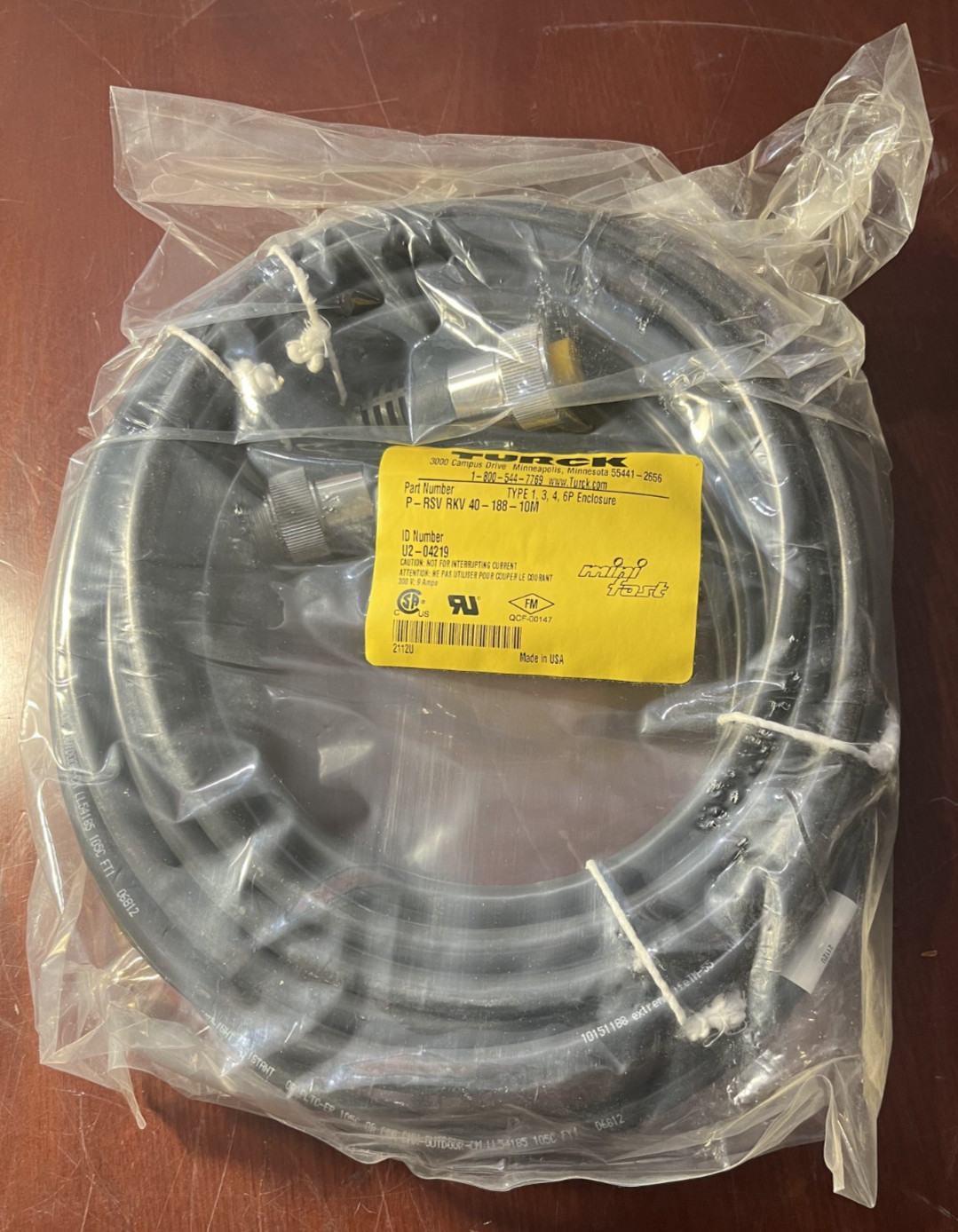 Turck P-RSV-RKV40-188-10M QD Cable/Cord Set (Boxes Turck 01,02,03)
