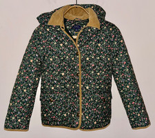 POLO Ralph Lauren Girl's Quilted WR Hooded barn jacket L Green Floral EUC