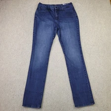 NYDJ Jeans Womens Size 10 Slim Straight Dark Wash Stretch Made in USA 30x30