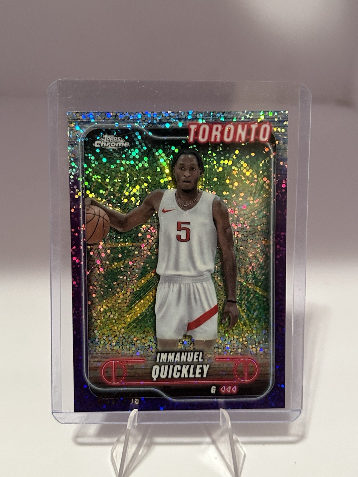 2024-25 Topps Chrome - Immanuel Quickley #57 Purple Speckle Refractor /299