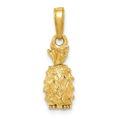 10K Gelbgold 3-D Ananas Anhänger L-28mm, B-6mm 1,77gm
