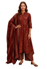 Women's Cotton Blend Printed Kurta with Pant Dupatta