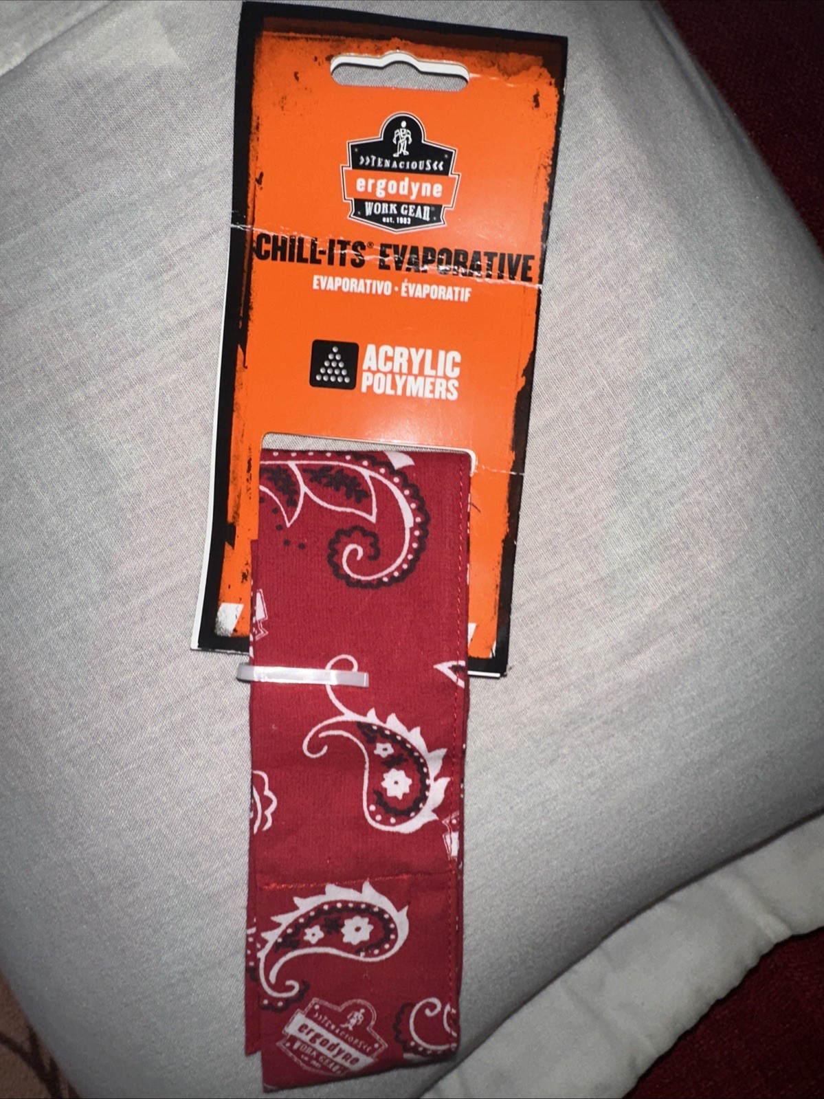 Ergodyne Chill-It’s Cooling TIE BANDANA Red NEW 6700