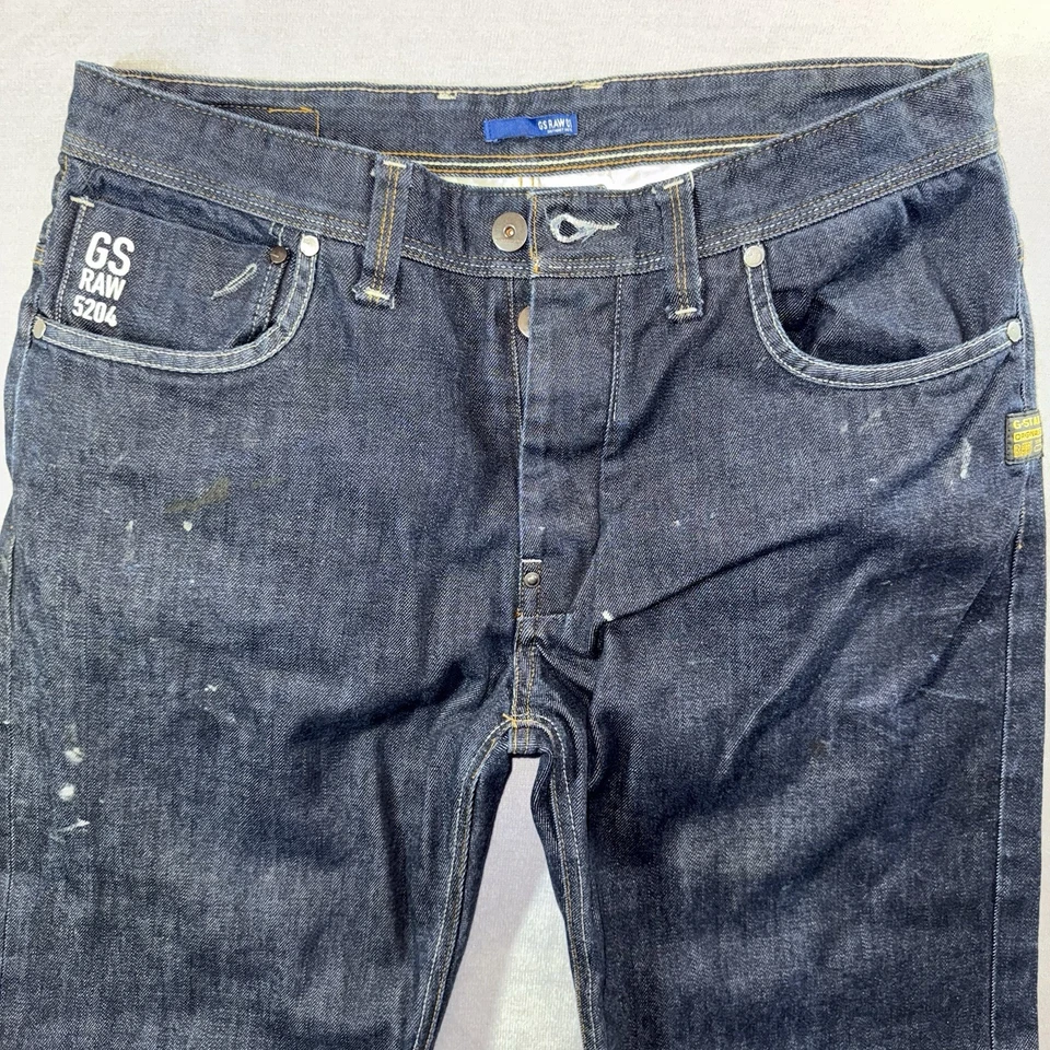 G Star Raw Attacc Jeans Mens 36x36 Fits 34x34 Blue Denim Loose Fit Distressed - Image 2 of 4