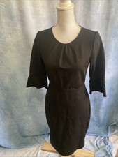 J.Crew Black Stretch Ponte Bell-Sleeve Sheath Dress Size 2 G9476 SP18 EUC Career