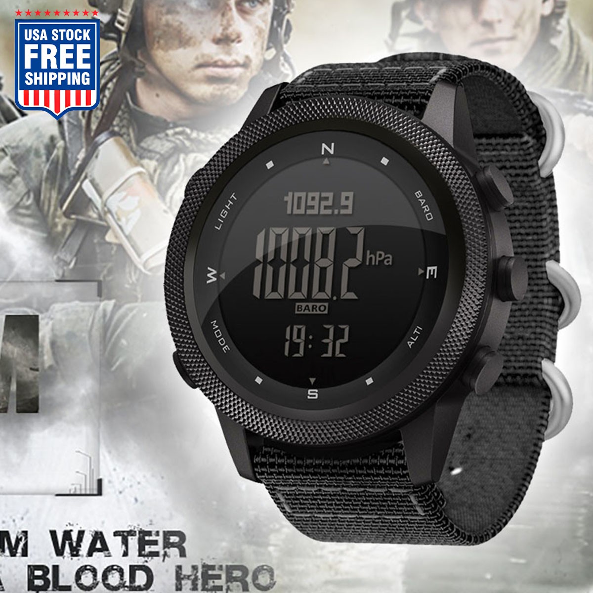 Men Outdoor Sport Tactical Smart Watch Altimeter Barometer Compass Wrist Watch Men Outdoor Sport Tactical Smart Watch Altimeter Barometer Compass Wrist Watch reference photo