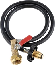 39" Propane Refill Hose POL to 1LB Tank Bottle Adapter w/ Valve High Pressure