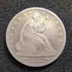 1853-O Seated Liberty Half Dollar 50c - Arrows & Rays - New Orleans - F-VF
